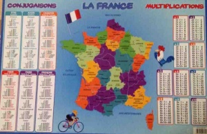 Sous-Main carte de France, conjugaison, multiplication